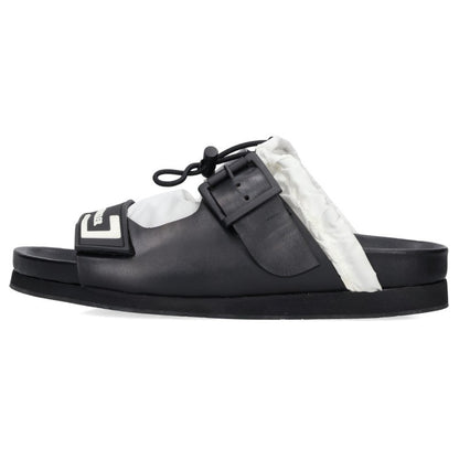 MONCLER SAMLA SANDALS Rubber Logo Tape Sandals Black Size 7