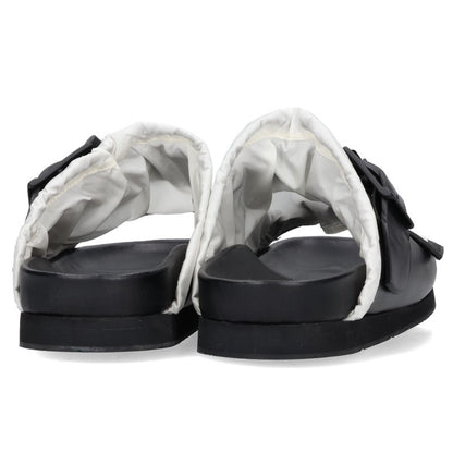 MONCLER SAMLA SANDALS Rubber Logo Tape Sandals Black Size 7