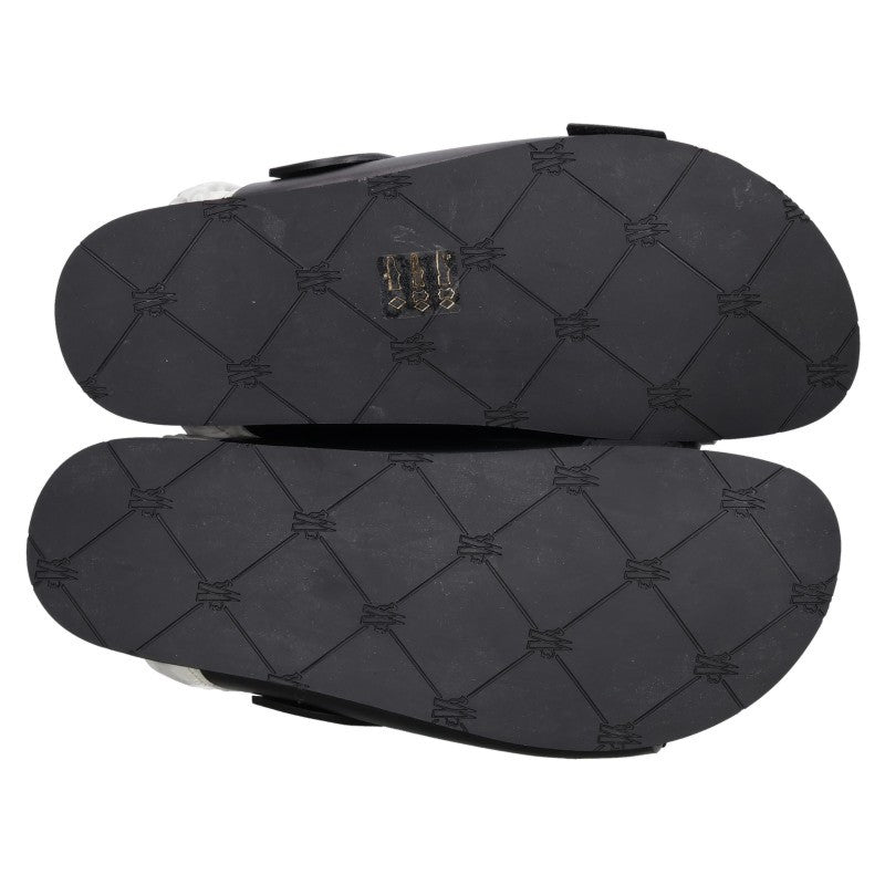 MONCLER SAMLA SANDALS Rubber Logo Tape Sandals Black Size 7