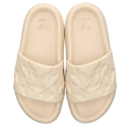 LOUISVUITTON Waterfront Embossed Monogram Slides Sandals Size 6