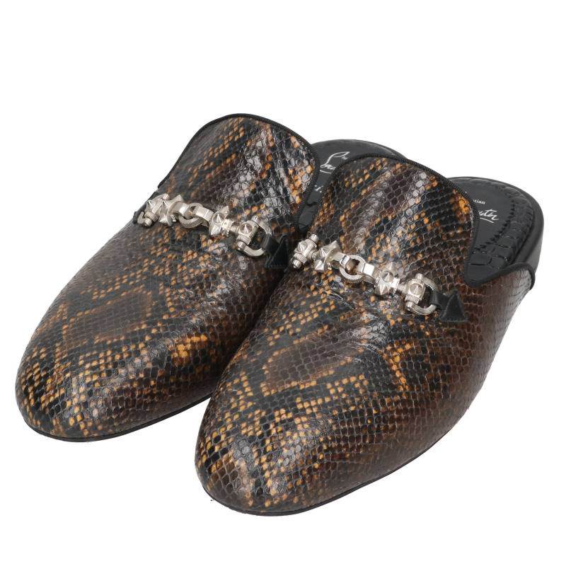 Christian Louboutin Python Pattern Sandals Brown Size 9.5