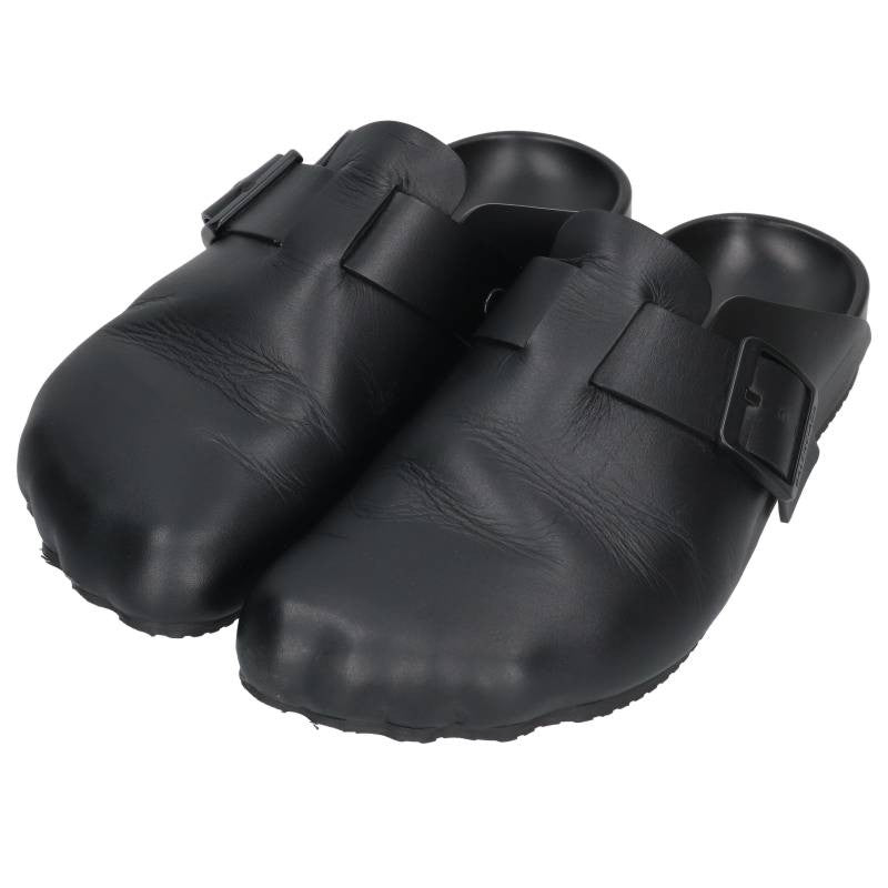 BALENCIAGA Sunday Mule Leather Sandals Black Size 9.5