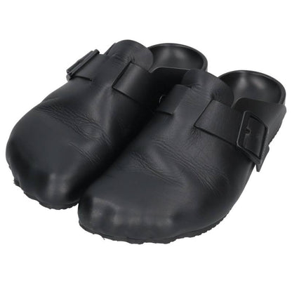 BALENCIAGA Sunday Mule Leather Sandals Black Size 9.5