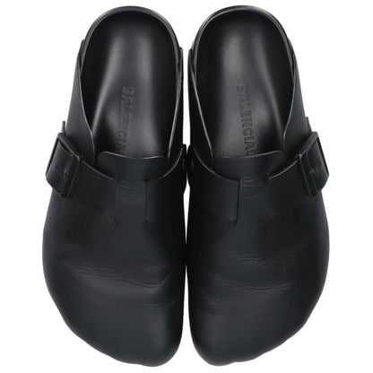 BALENCIAGA Sunday Mule Leather Sandals Black Size 9.5