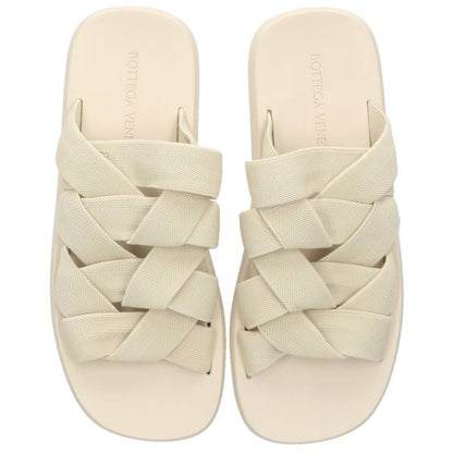 BOTTEGA VENETA Intrecciato Flat Sandals White Size EU 40