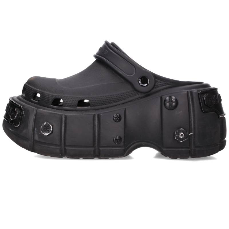 BALENCIAGA Hard Crocs Sandals Black Size EU 42