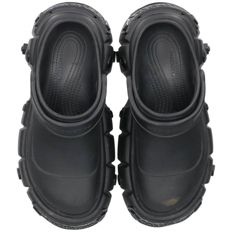 BALENCIAGA Hard Crocs Sandals Black Size EU 42
