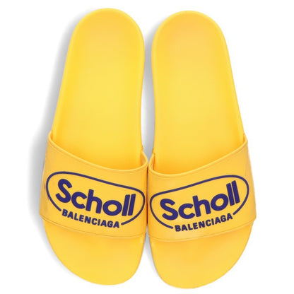 BALENCIAGA SHOLL Rubber Shower Slides Yellow Sandals Size EU 42