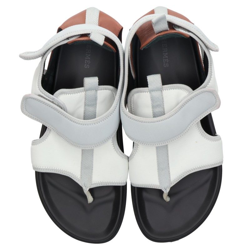 HERMES Giorno Neoprene Velcro Strap Sandals Multi Size EU 42