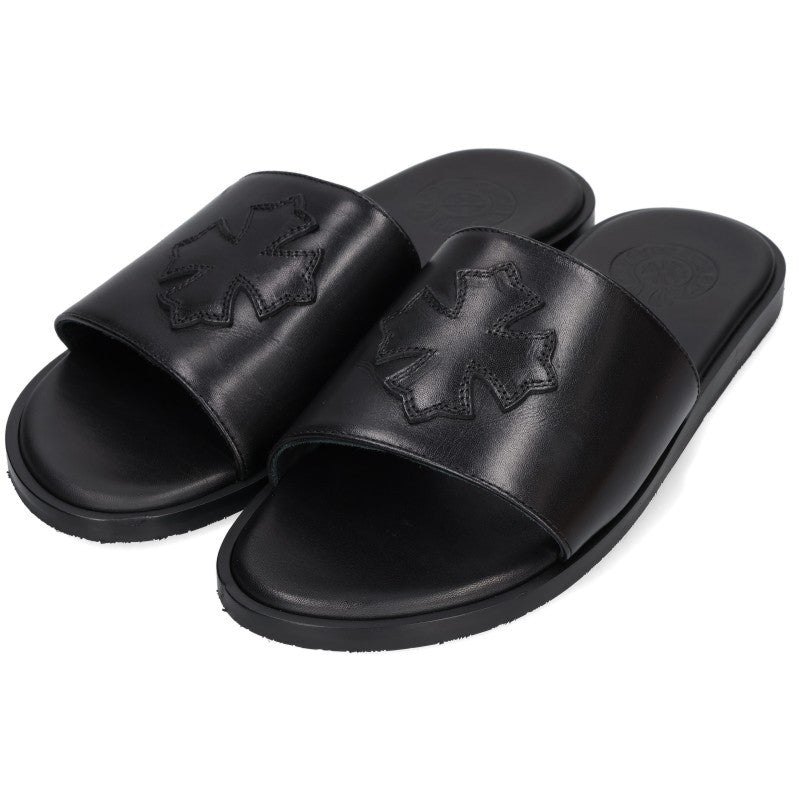 Chrome Hearts CH Plus Patch Leather Sandals Black Size EU 41