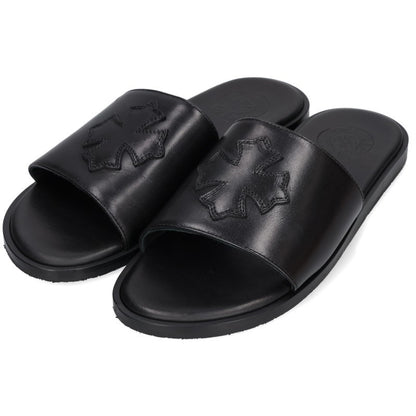 Chrome Hearts CH Plus Patch Leather Sandals Black Size EU 41