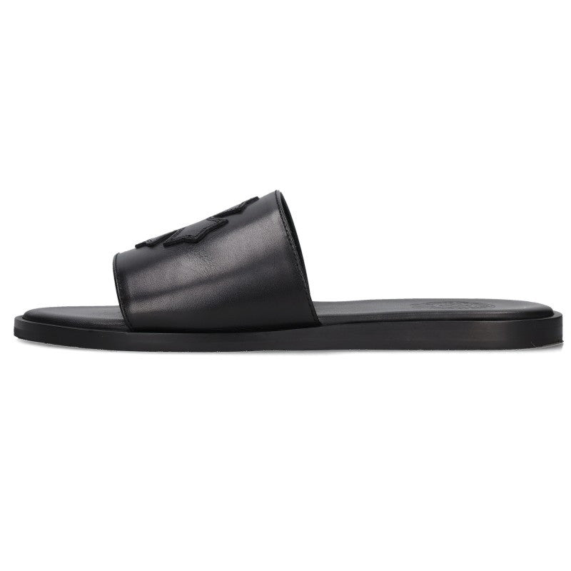 Chrome Hearts CH Plus Patch Leather Sandals Black Size EU 41
