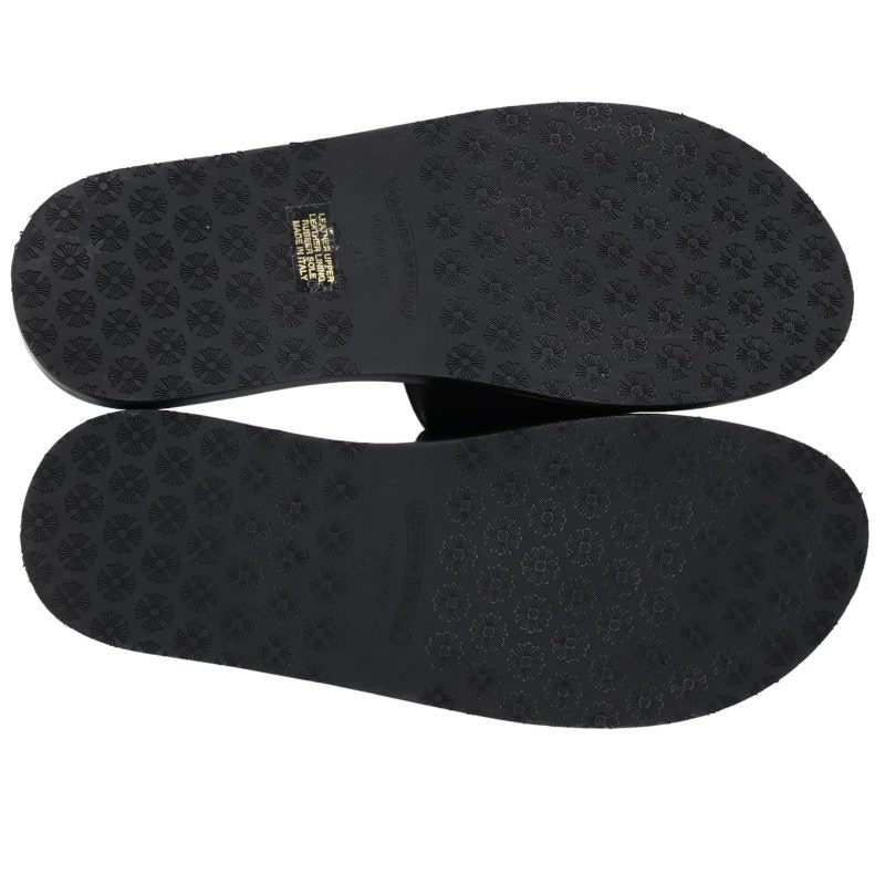 Chrome Hearts CH Plus Patch Leather Sandals Black Size EU 41