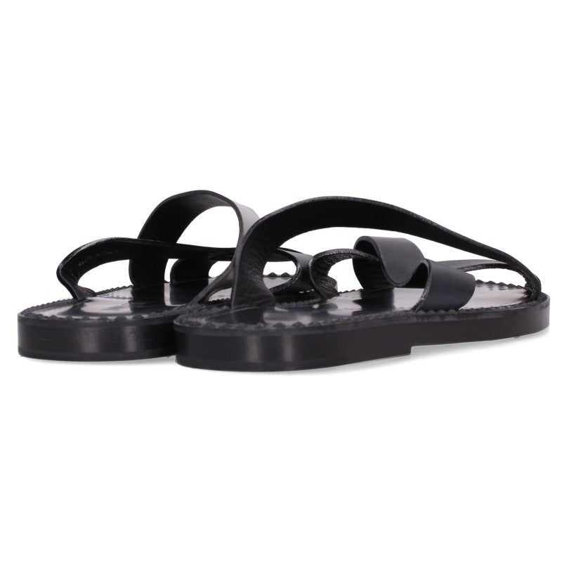 JIMMYCHOO Black Silver Cross-Strap Flat Sandal Size EU 42