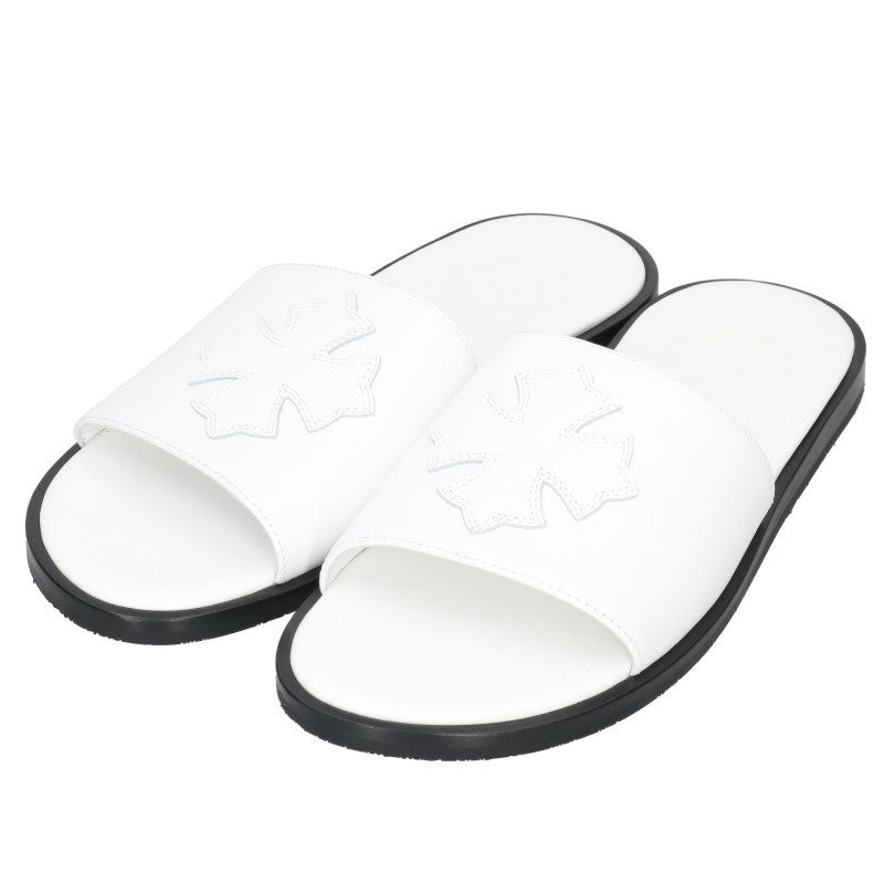 Chrome Hearts CH Plus Patch Leather Sandals White Size EU 39