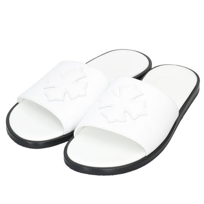 Chrome Hearts CH Plus Patch Leather Sandals White Size EU 39