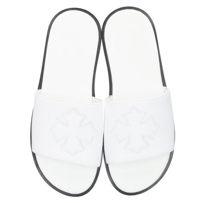 Chrome Hearts CH Plus Patch Leather Sandals White Size EU 39