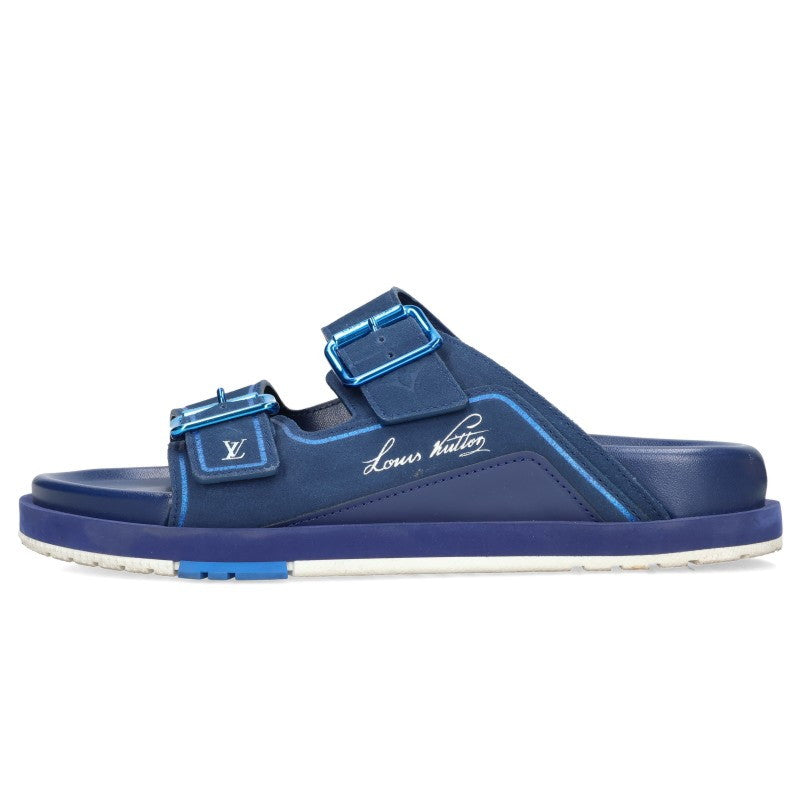 LOUISVUITTON LV Trainer Line Mule Logo Sandals Blue Size 7