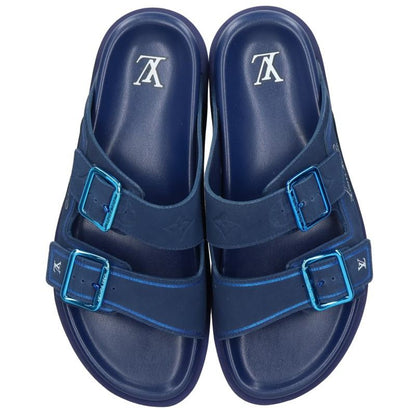 LOUISVUITTON LV Trainer Line Mule Logo Sandals Blue Size 7