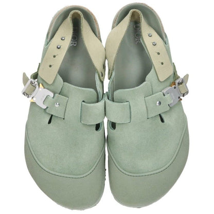 DIOR x BIRKENSTOCK Tokio Suede Light Green Sandals Size EU 43