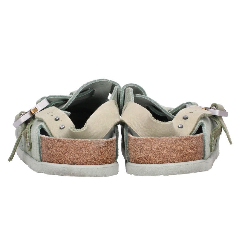 DIOR x BIRKENSTOCK Tokio Suede Light Green Sandals Size EU 43