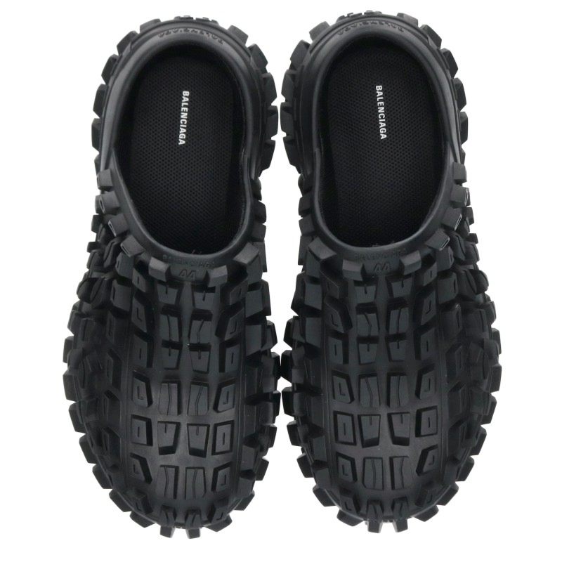 BALENCIAGA 735252 Bouncer Clog Sandals Black Size EU 44