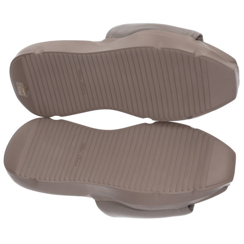 Rick Owens Geth Puffer Slide Sandals Brown Size EU 39