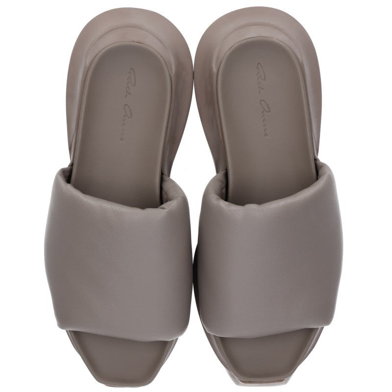 Rick Owens Geth Puffer Slide Sandals Brown Size EU 39