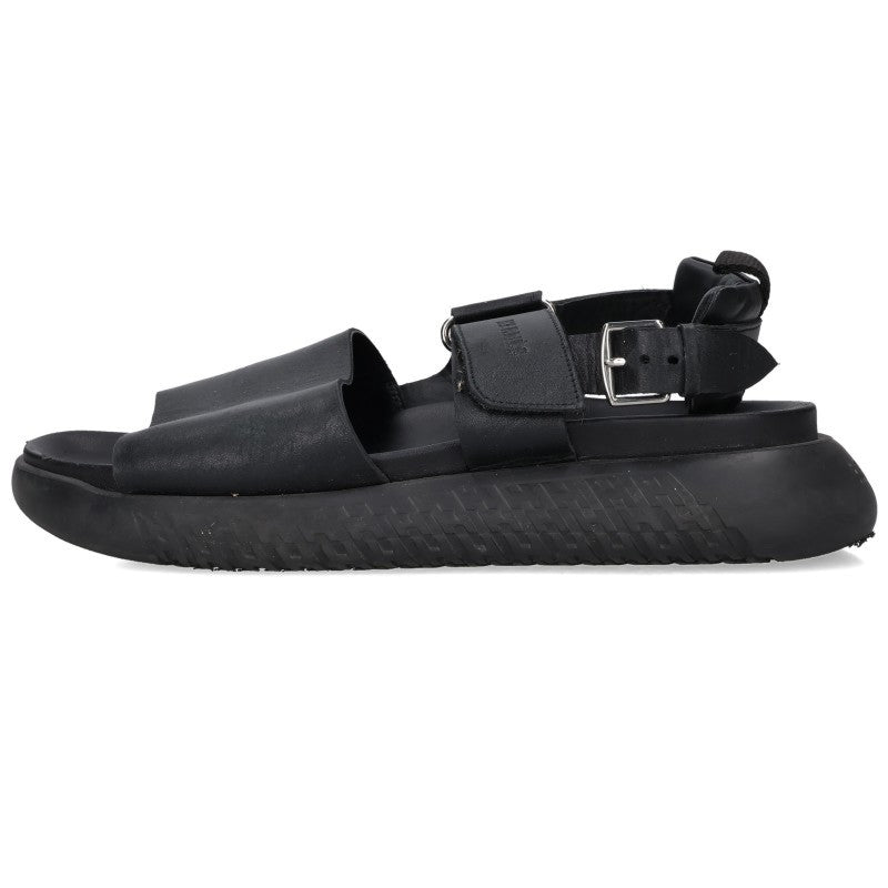 HERMES Archipel Leather Sandals Black Size EU 42