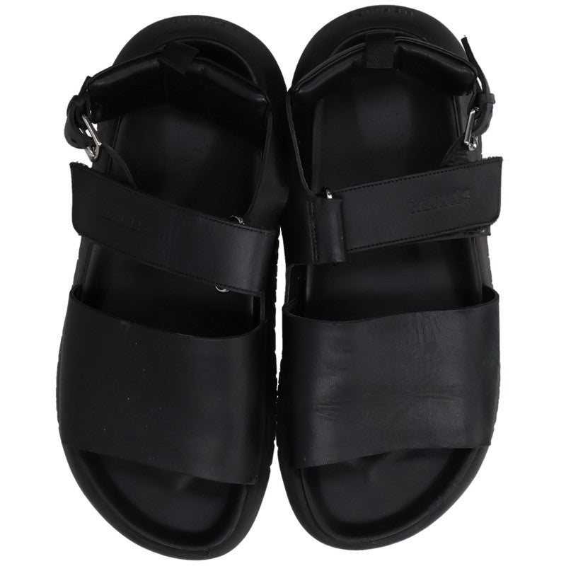 HERMES Archipel Leather Sandals Black Size EU 42