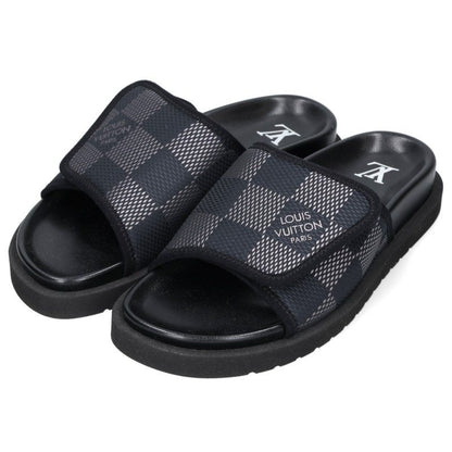 LOUISVUITTON Miami Damier Leather Sandals Black Size 5