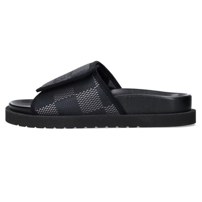 LOUISVUITTON Miami Damier Leather Sandals Black Size 5