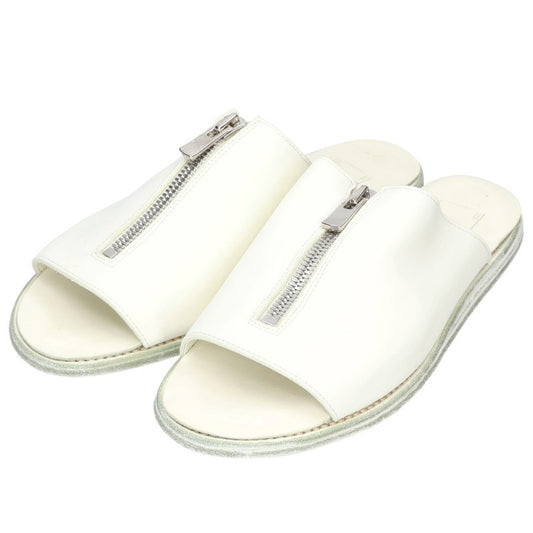 GUIDI Center Zip Leather Sandals White Size EU 42