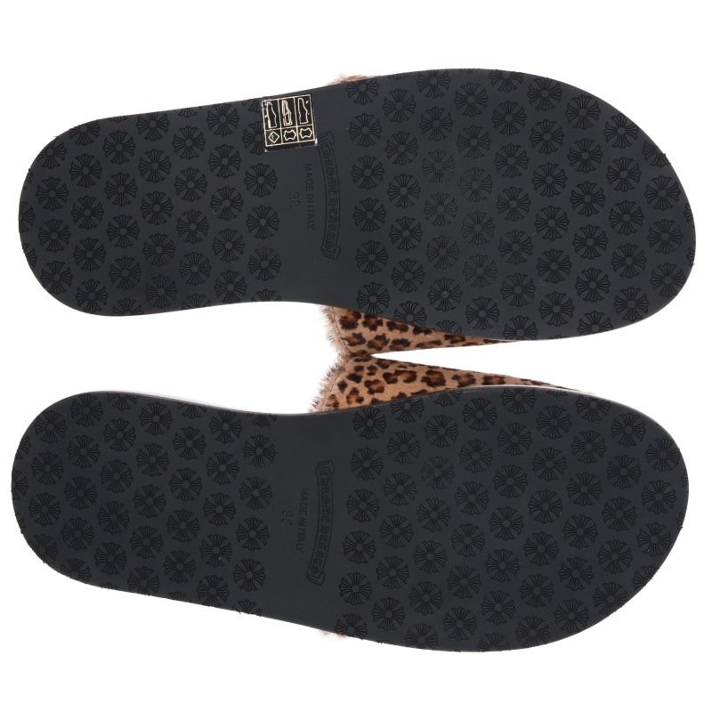 Chrome Hearts CH SLIDE CH Plus Haircalf Sandals Size EU 38