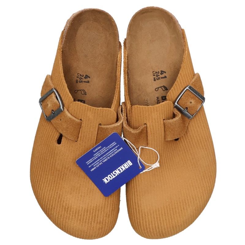 BIRKENSTOCK Boston Corduroy Suede Sandals Beige Size 26.5cm