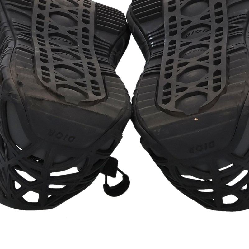 DIOR Black Warp Cannage Rubber Sandals Size EU 44