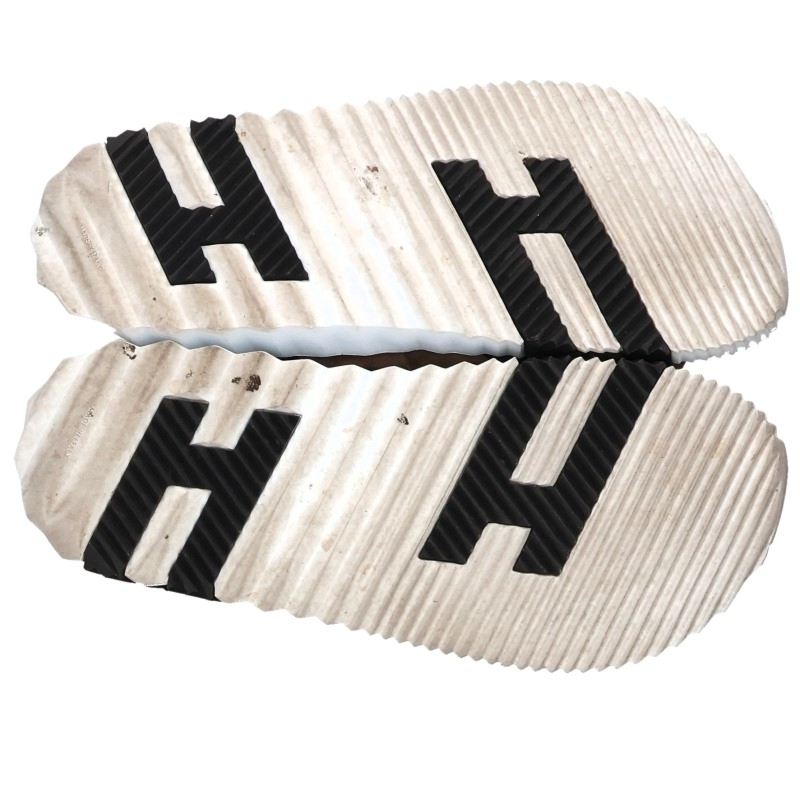 HERMES Electric Black White Brown Sandals Size EU 41