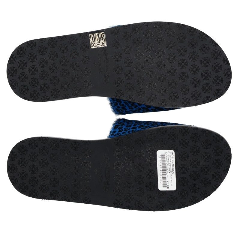 Chrome Hearts CH Plus Haircalf Leather Sandals Size EU 42