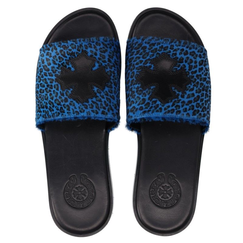 Chrome Hearts CH Plus Haircalf Leather Sandals Size EU 42