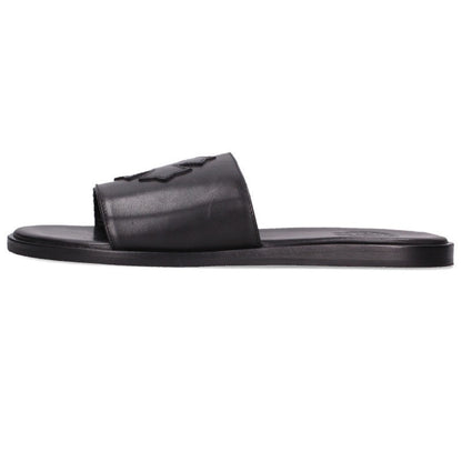 Chrome Hearts CH Plus Patch Leather Sandals Black Size EU 43