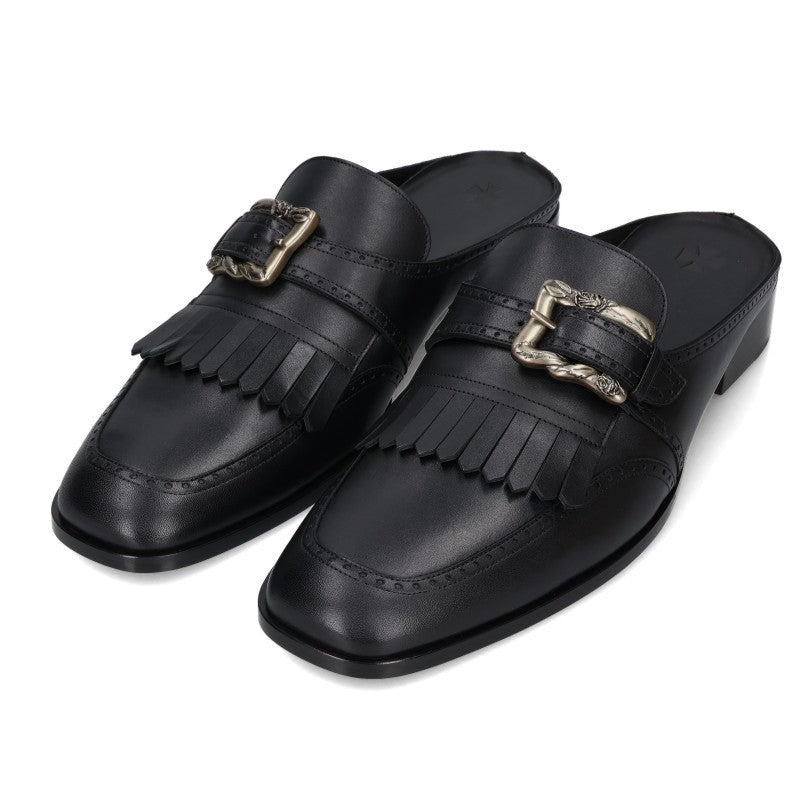 ENFANTS RICHES DEPRIMES Black Leather Sandals Size EU 44
