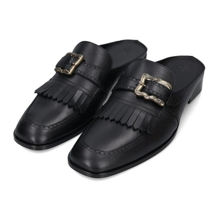 ENFANTS RICHES DEPRIMES Black Leather Sandals Size EU 44