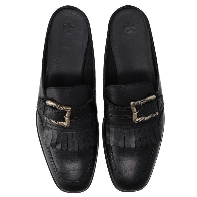 ENFANTS RICHES DEPRIMES Black Leather Sandals Size EU 44