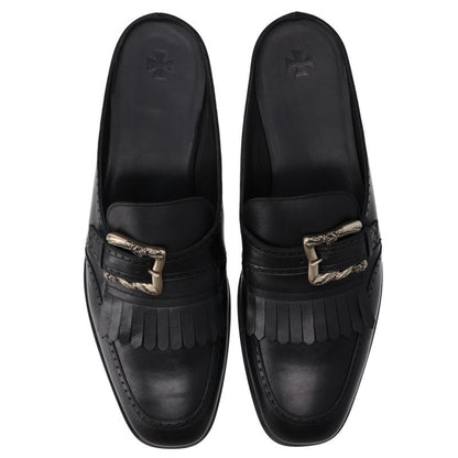 ENFANTS RICHES DEPRIMES Black Leather Sandals Size EU 44