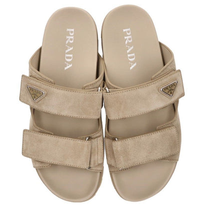 PRADA 26SS Suede Flat Sandals Beige Size 9