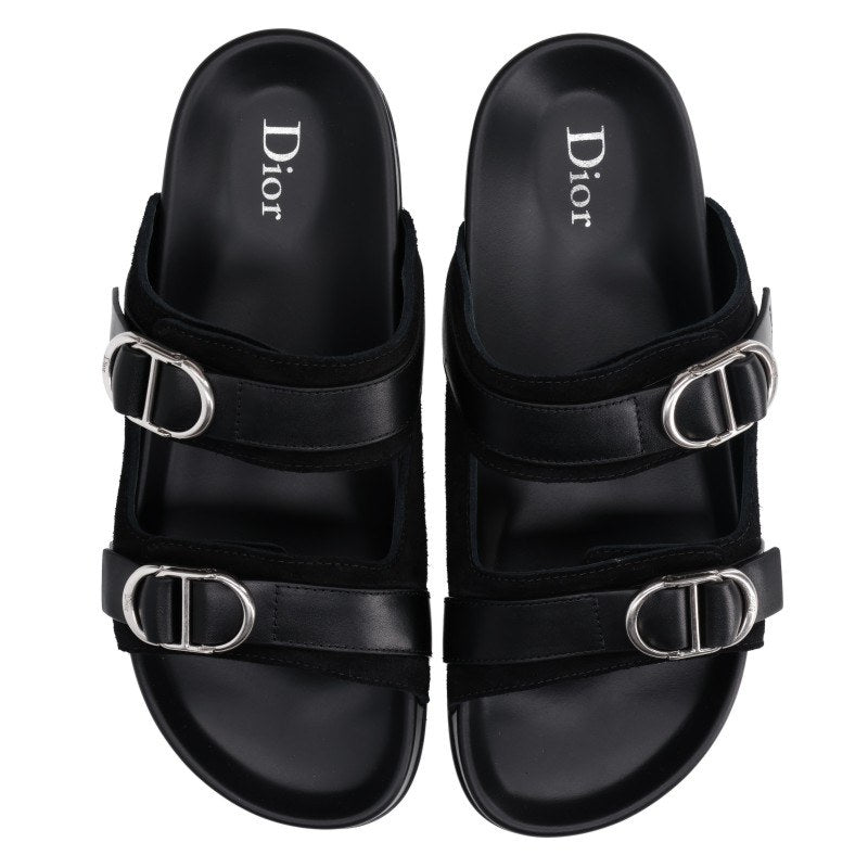 DIOR FW26 Black Aqua Leather Sandals Size EU 42