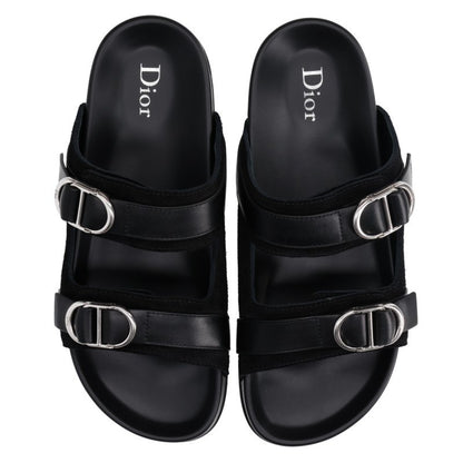DIOR FW26 Black Aqua Leather Sandals Size EU 42
