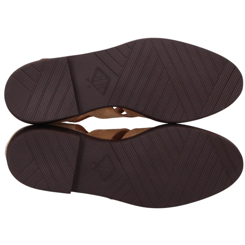 WH Brown Suede Sandals Size 6.5