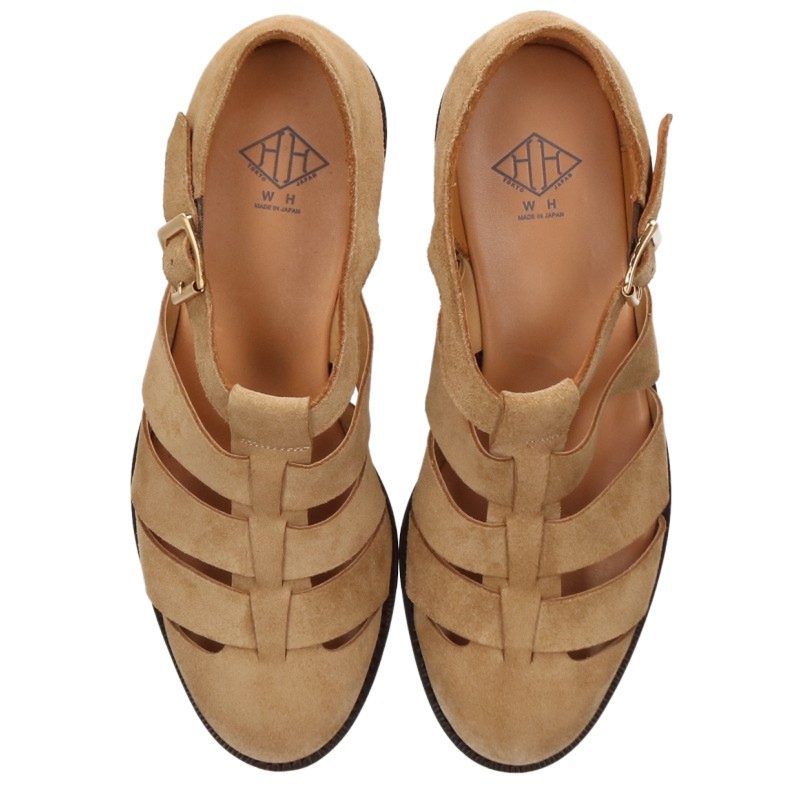 WH Brown Suede Sandals Size 6.5