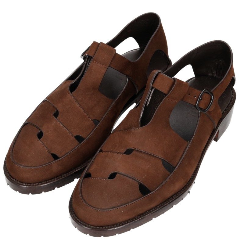 HEREU BESSO Nubuck Ghillie Sandals Brown Size EU 40